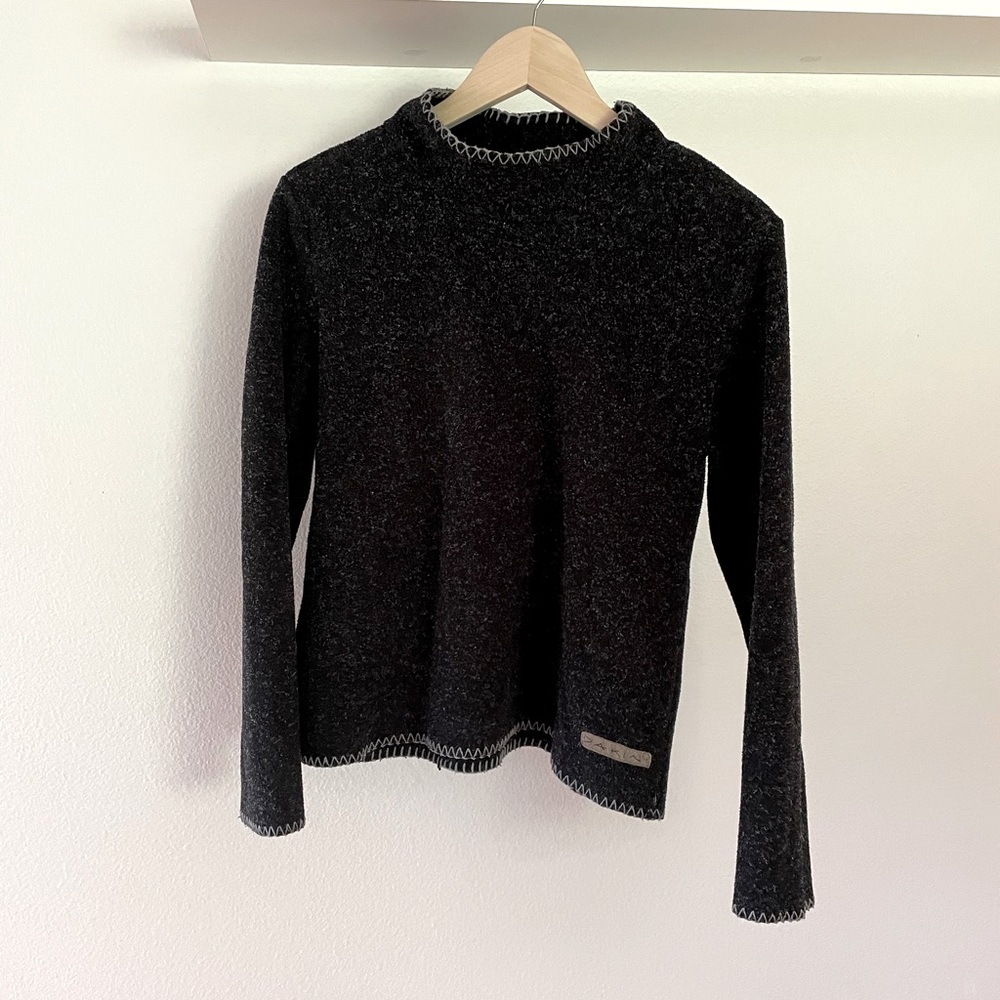 Dakini fleece mock neck pullover sweater top sweatshirt size medium
